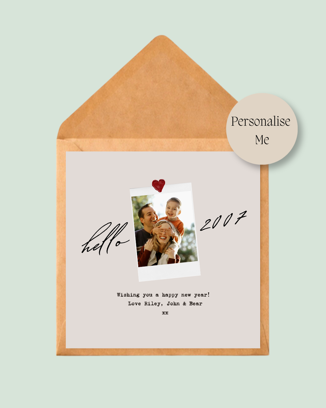 Hello 2027 Polaroid Photo Card